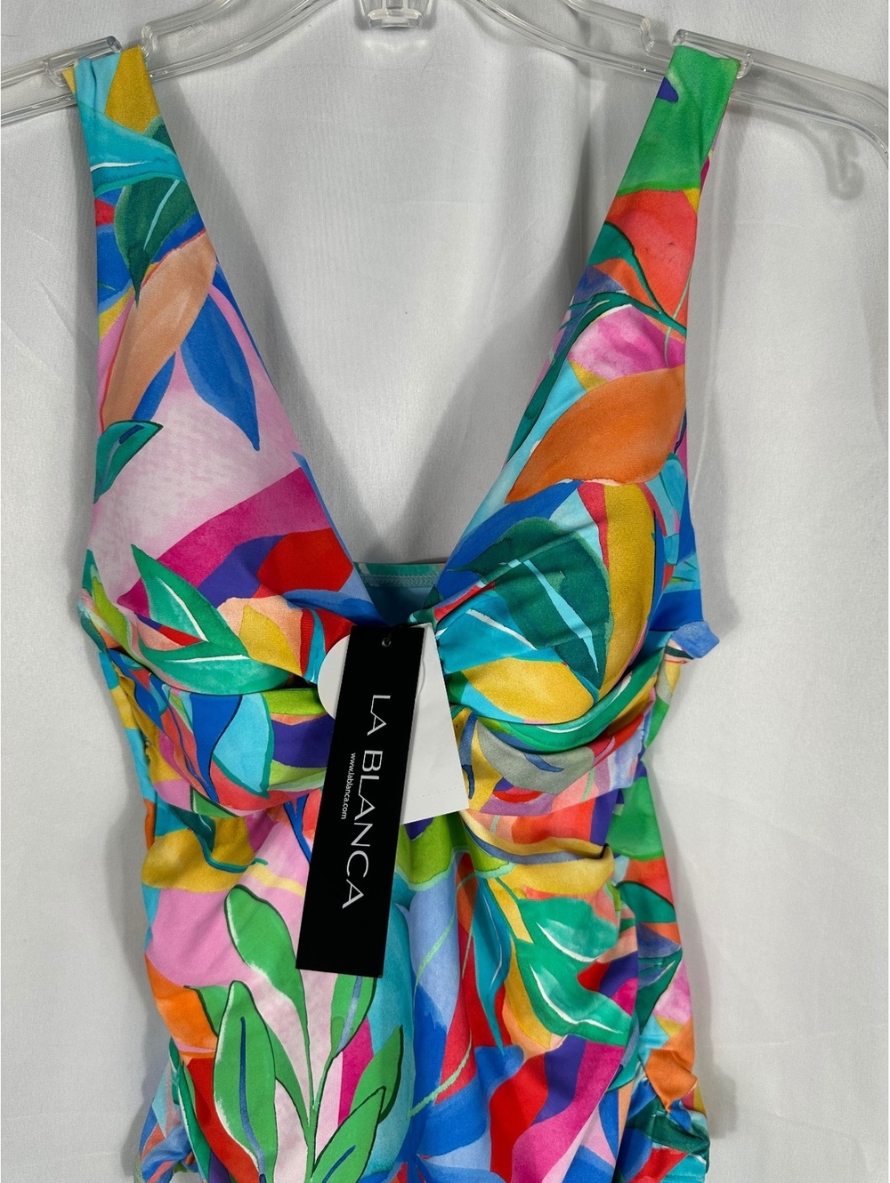 La Blanca Women's Multi Color Floral Tankini Top Size 10 - Picture 2 of 7